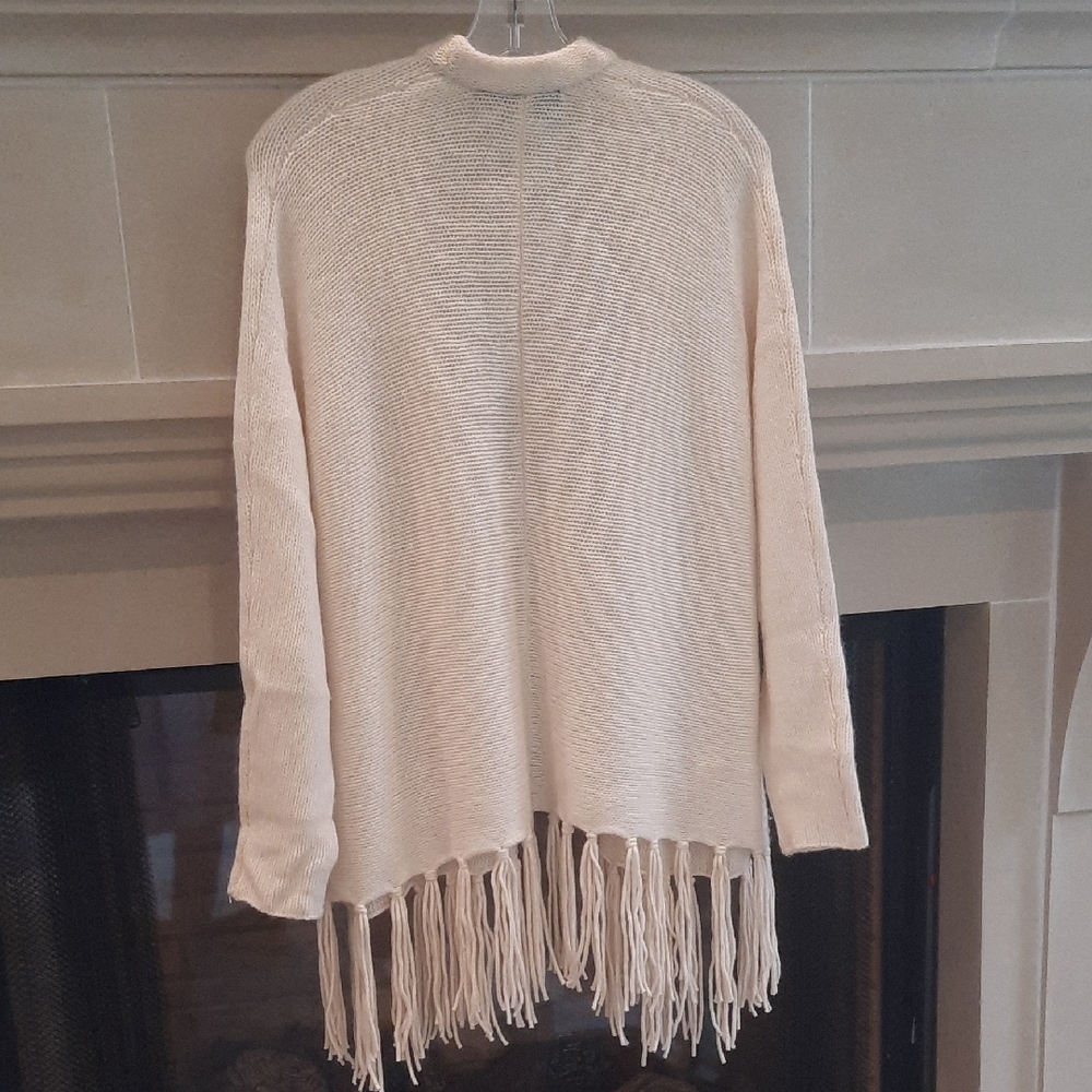 360 Cashmere Cream Fringe Cardigan - Picture 5 of 6